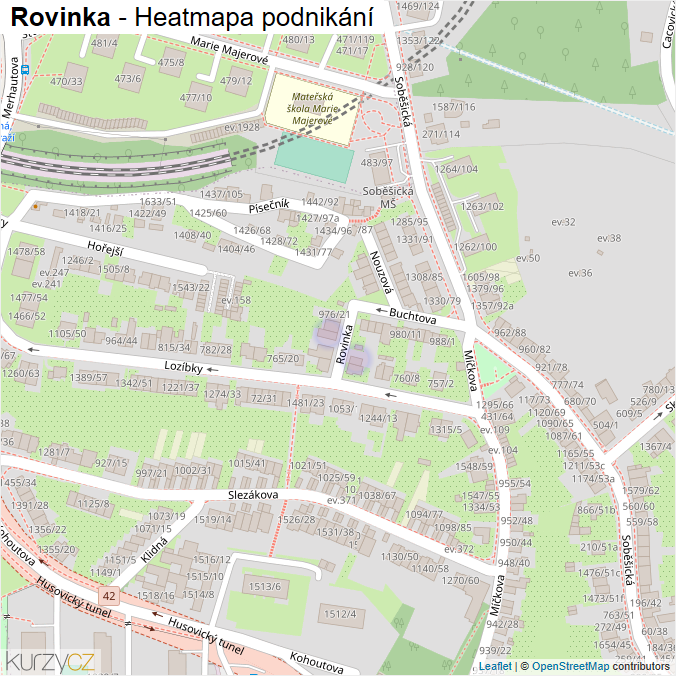 Mapa Rovinka - Firmy v ulici.