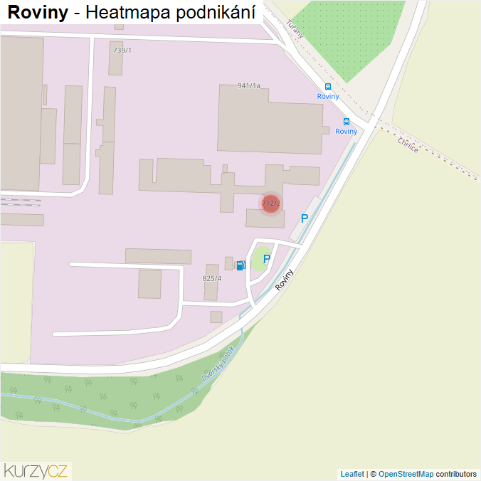 Mapa Roviny - Firmy v ulici.