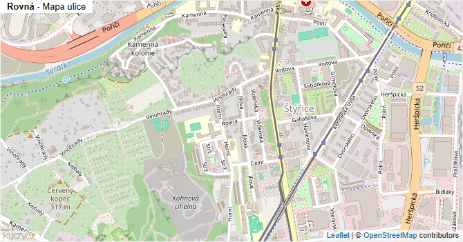 Rovná - mapa ulice