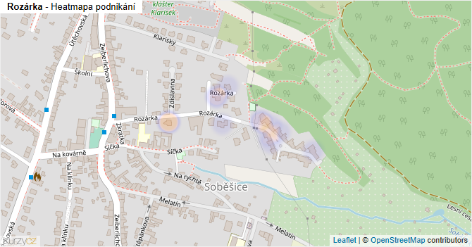 Rozárka - mapa podnikání