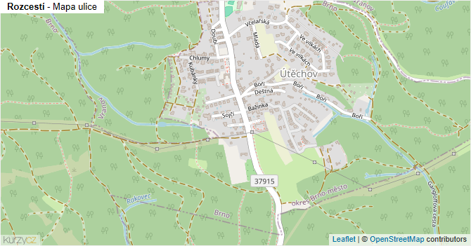Rozcestí - mapa ulice