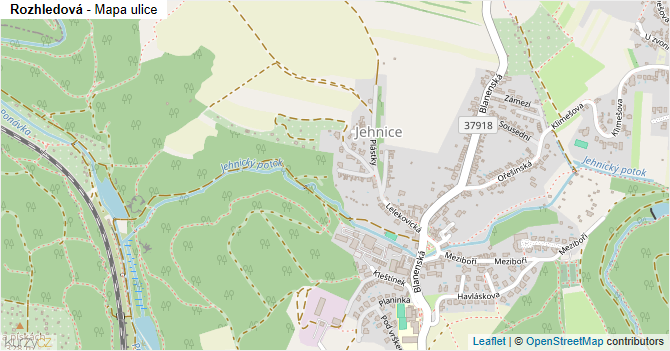 Rozhledová - mapa ulice