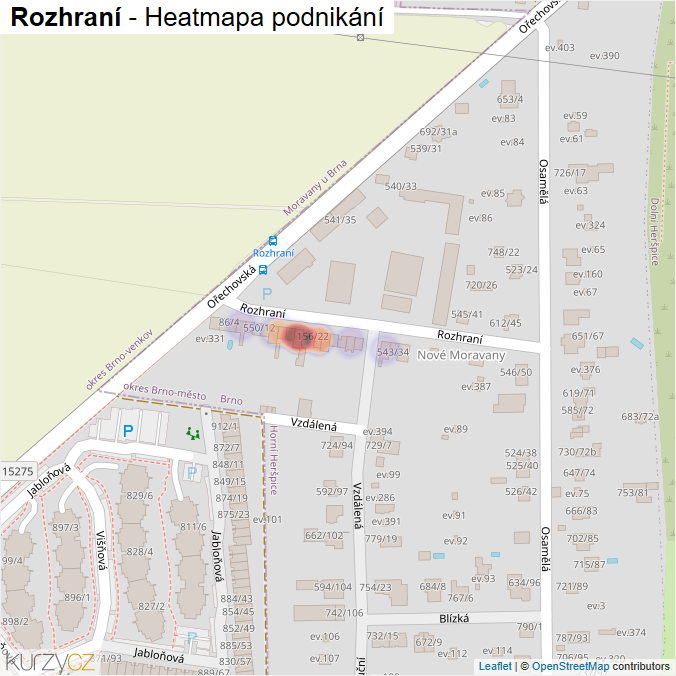 Mapa Rozhraní - Firmy v ulici.