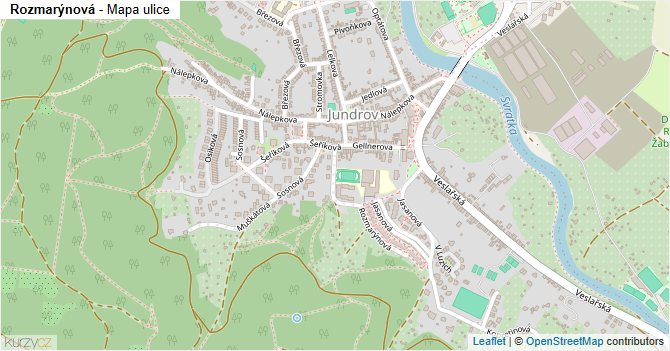 Rozmarýnová - mapa ulice