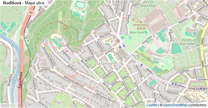 Rudišova - mapa ulice