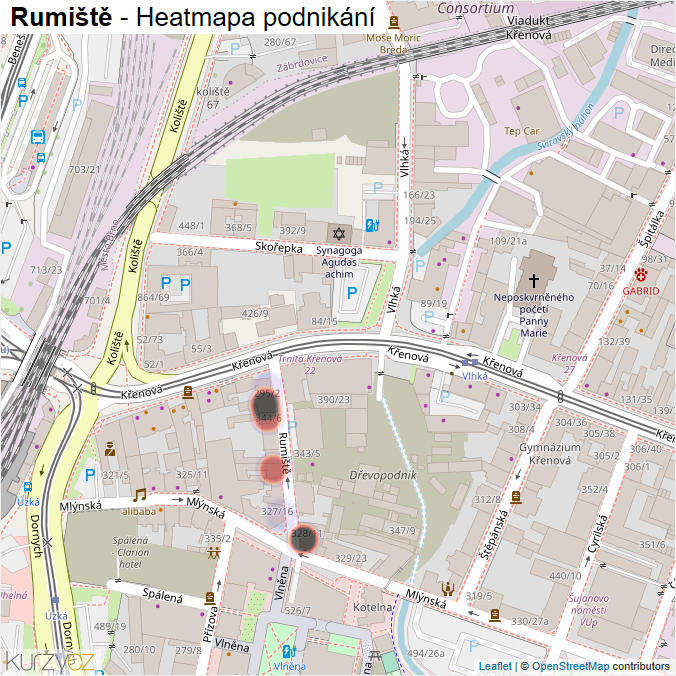 Mapa Rumiště - Firmy v ulici.