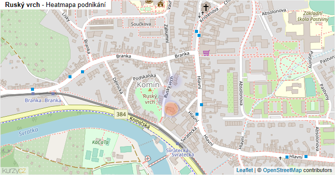 Ruský vrch - mapa podnikání