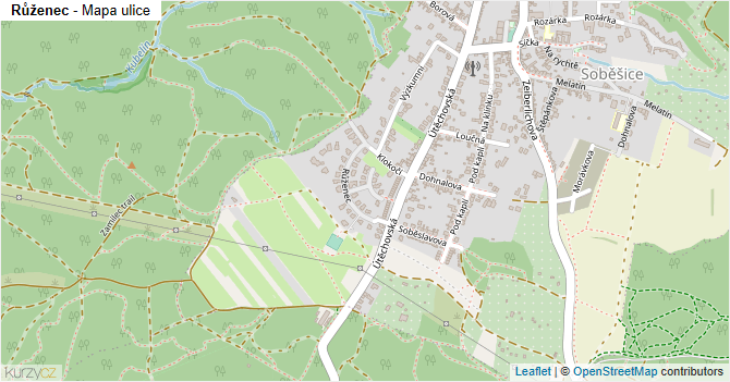 Růženec - mapa ulice