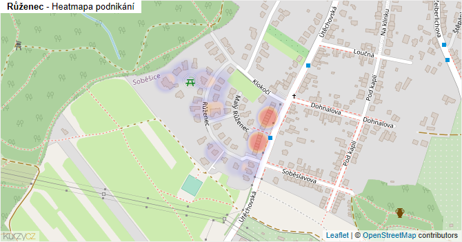 Růženec - mapa podnikání