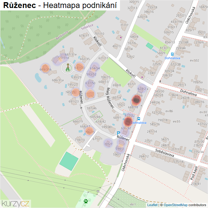 Mapa Růženec - Firmy v ulici.