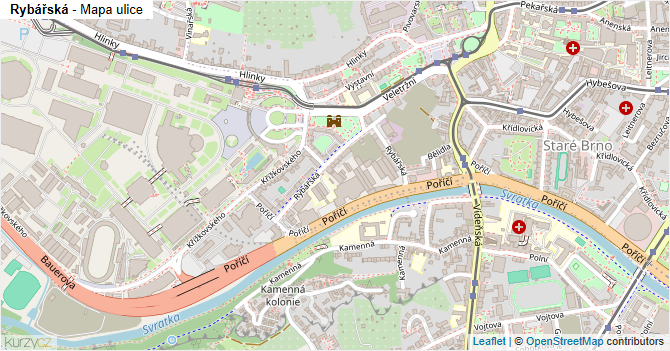Rybářská - mapa ulice