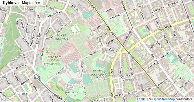 Rybkova - mapa ulice
