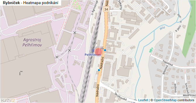 Rybníček - mapa podnikání
