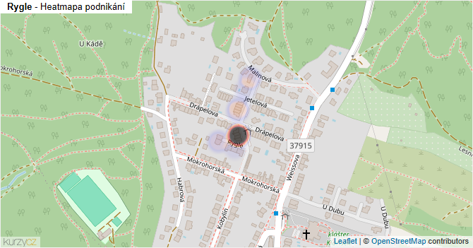 Rygle - mapa podnikání