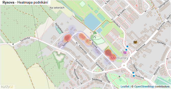 Rysova - mapa podnikání