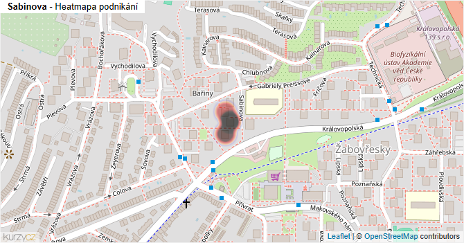 Sabinova - mapa podnikání