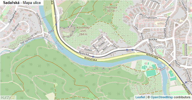 Sadařská - mapa ulice