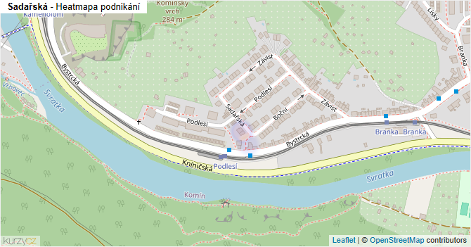 Sadařská - mapa podnikání