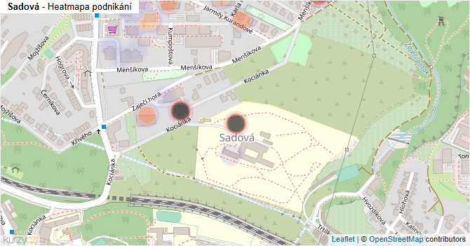 Sadová - mapa podnikání