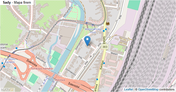 Sady - mapa firem