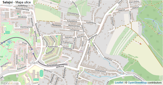 Salajní - mapa ulice