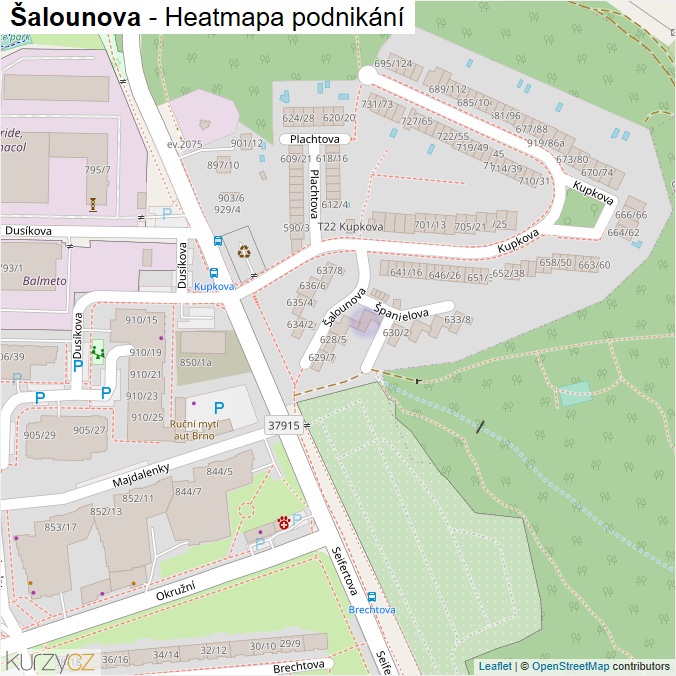 Mapa Šalounova - Firmy v ulici.