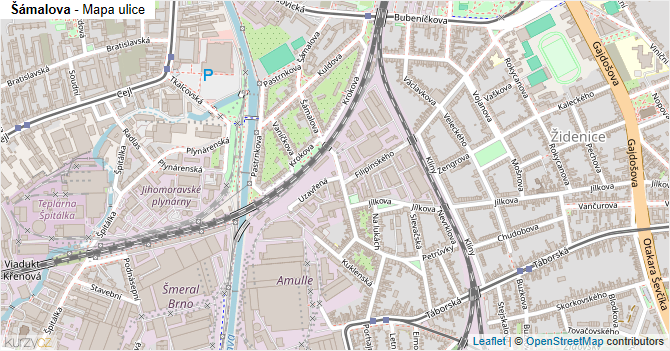 Šámalova - mapa ulice