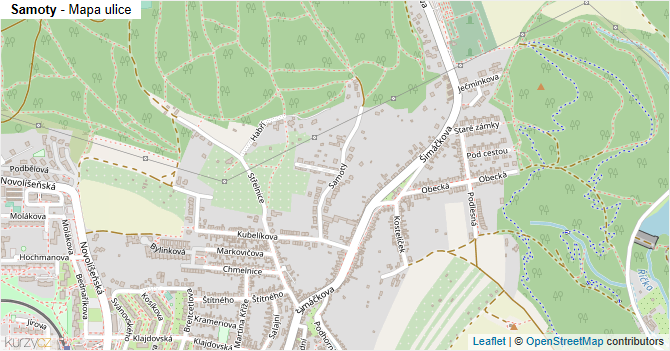 Samoty - mapa ulice