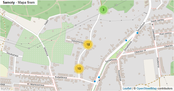 Samoty - mapa firem