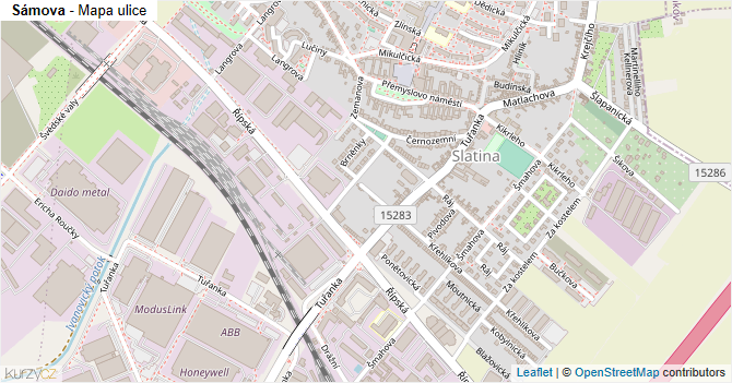 Sámova - mapa ulice