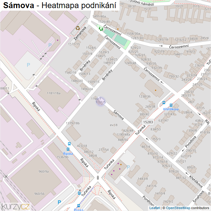 Mapa Sámova - Firmy v ulici.