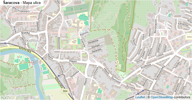 Šaracova - mapa ulice