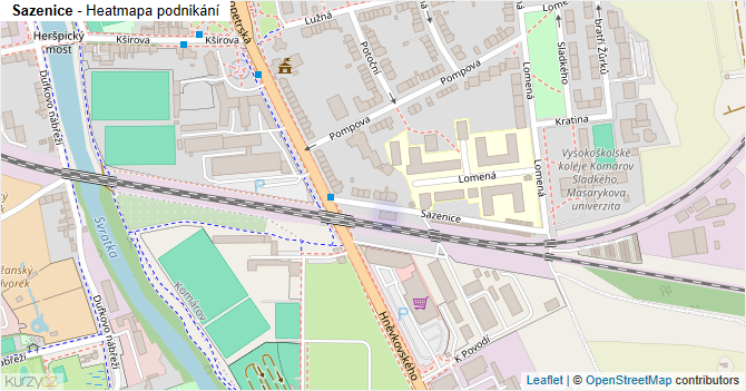 Sazenice - mapa podnikání