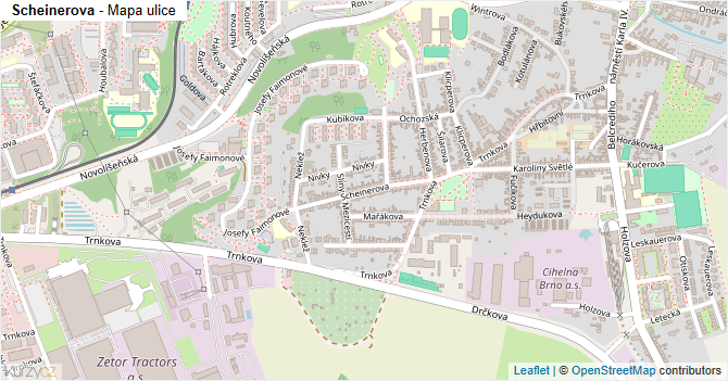 Scheinerova - mapa ulice