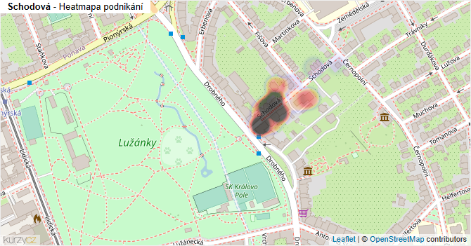 Schodová - mapa podnikání