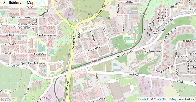 Sedláčkova - mapa ulice