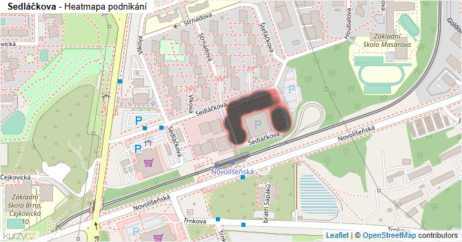 Sedláčkova - mapa podnikání
