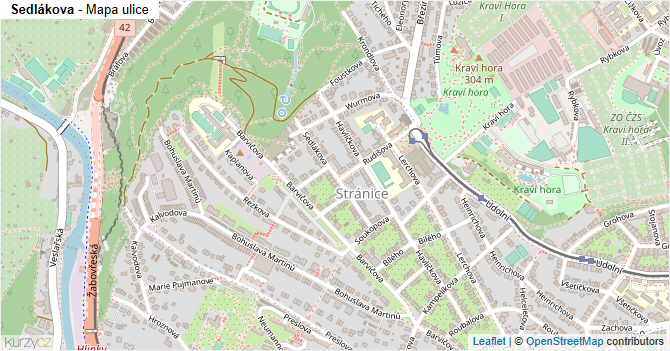 Sedlákova - mapa ulice
