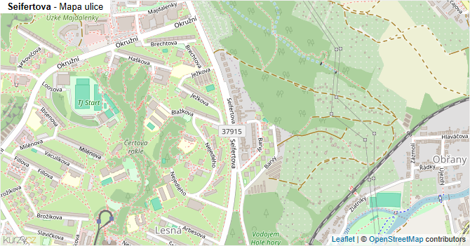 Seifertova - mapa ulice