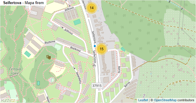 Seifertova - mapa firem