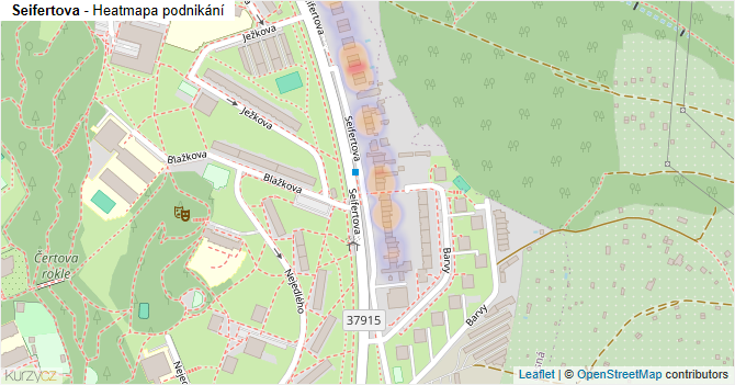 Seifertova - mapa podnikání