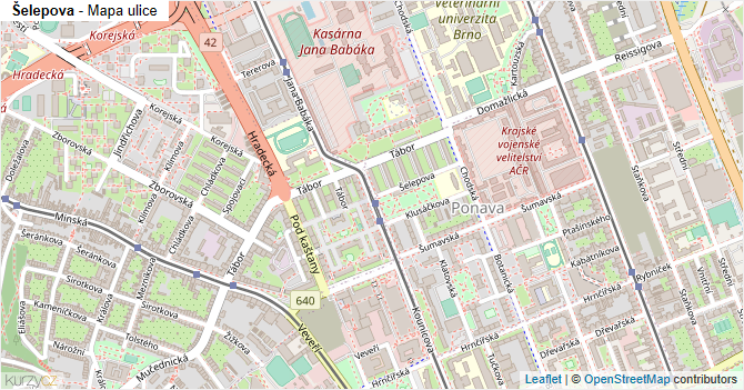 Šelepova - mapa ulice
