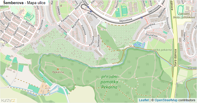 Šemberova - mapa ulice