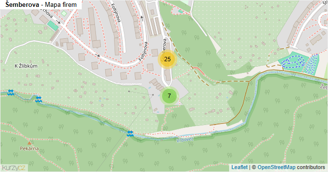 Šemberova - mapa firem