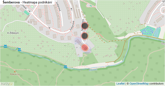 Šemberova - mapa podnikání