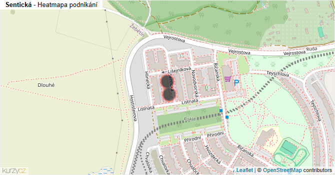 Sentická - mapa podnikání