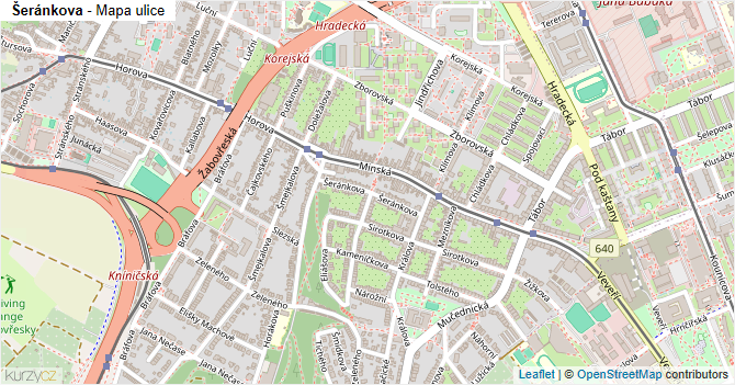 Šeránkova - mapa ulice