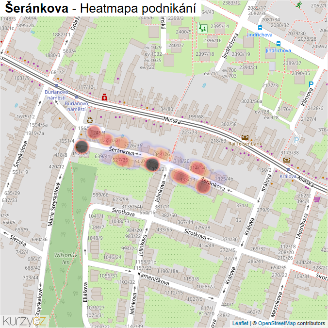Mapa Šeránkova - Firmy v ulici.