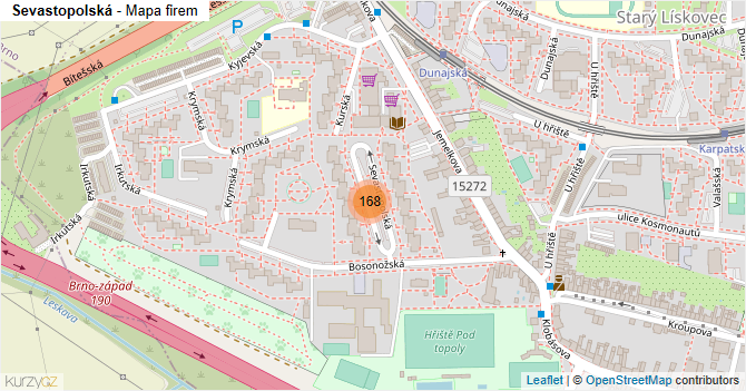 Sevastopolská - mapa firem
