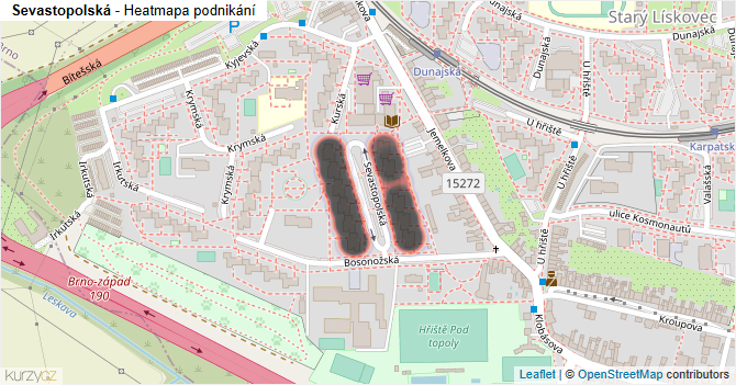 Sevastopolská - mapa podnikání